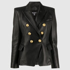 Balmain buttoned jacket women leather Blazer leather coat