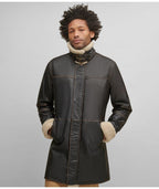 Men's Dark Brown B7 Shearling Leather Coat - Timeless & Cozy