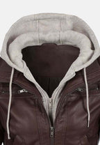 Women’s Chocolate Brown Leather Bomber Jacket