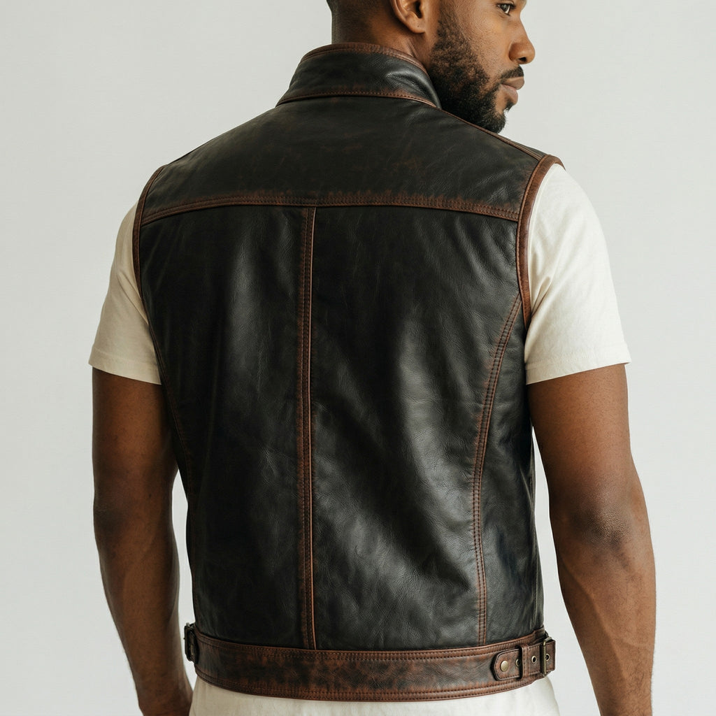 Biker Leather West for Men – Rugged & Rebellious Riding Vest