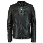 Mens Cafe Racer Biker Leather Jacket