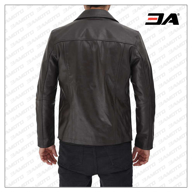 Parrish Cowhide Leather Dark Brown Casual Jacket