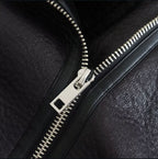 Women's Black Shearling Bomber Leather jacket