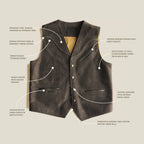 Men’s Charcoal Nubuck Cowboy Vest