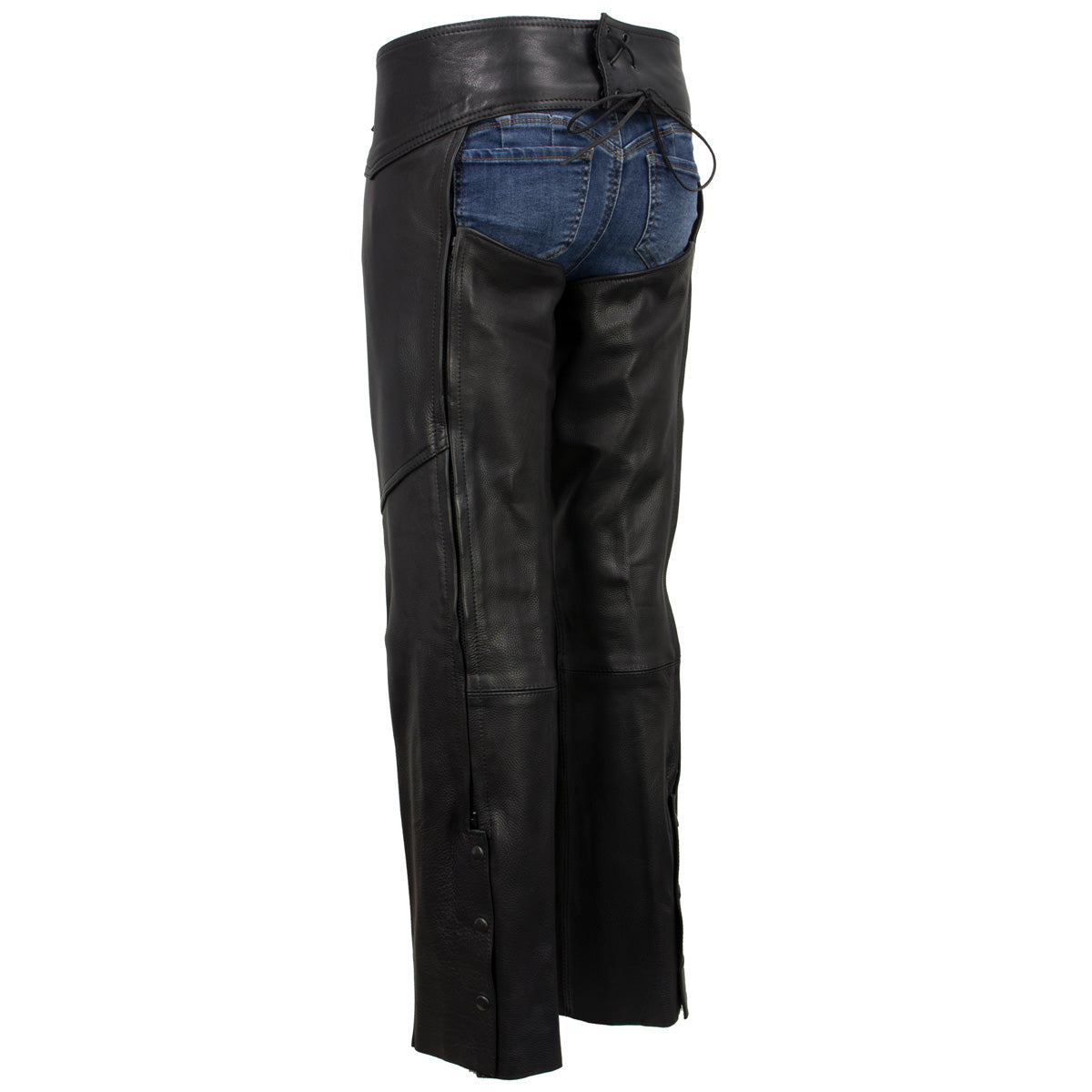 Milwaukee Leather USA MADE MLCHL5001 Women's Black Shade Premium Leather Motorcycle Chaps