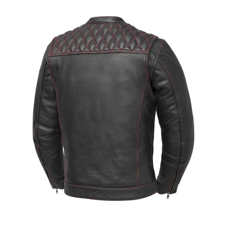 Men’s Café Racer Leather Motorcycle Jacket