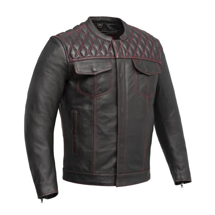 Men’s Café Racer Leather Motorcycle Jacket