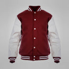Classic Maroon and White Varsity Jacket