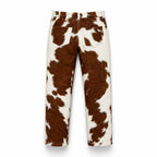 Handmade Men's Real Cowhide Leather Pants | Hair-on-Hide Cow Print Rodeo Style
