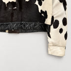 Men’s Tricolor Hair-On Cowhide Snap Jacket