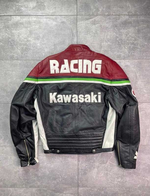 Trending Cowhide Kawasaki Motorcycle Racing Leather Jacket
