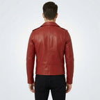 Men's Red Leather Biker Jacket - Bold, Stylish & Real Leather