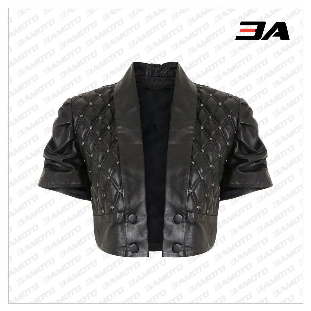 Cropped Quilted Leather Jacket