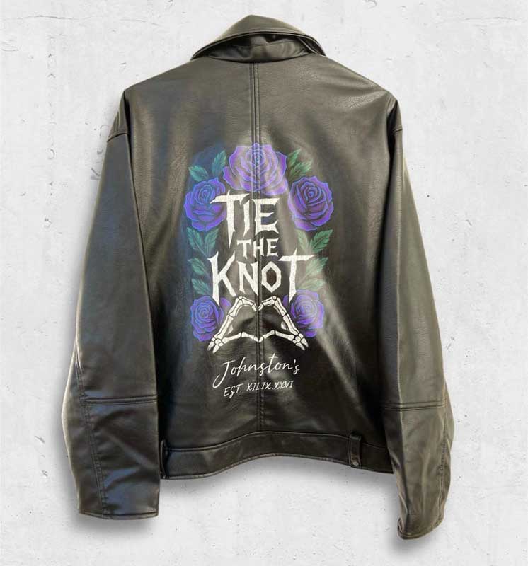 Custom Hand-Painted Men's Leather Biker Jacket