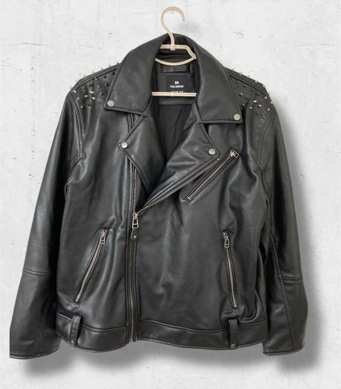 Custom Hand-Painted Men's Leather Biker Jacket