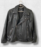 Custom Hand-Painted Men's Leather Biker Jacket