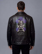 Custom Hand-Painted Men's Leather Biker Jacket