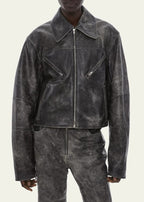 Men's Distressed Black Vintage Leather Jacket Rugged & Timeless