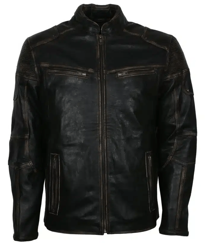 Men's Vintage Café Racer Black Leather Jacket