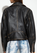 Women's Vintage Black Biker Leather Jacket