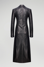 Women's Black Blazer Leather Coat