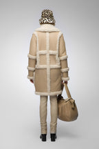 Women's Beige Shearling B7 Bomber Leather Coat