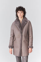 Women's Brown Sheepskin B7 Bomber Leather Coat