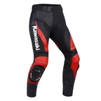 Kawasaki Men’s Red Black Leather Motorcycle Racing Pants