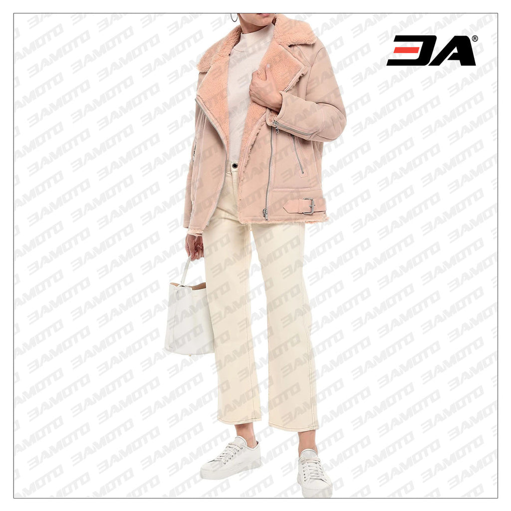 Darnesha Shearling Biker Fur Jacket