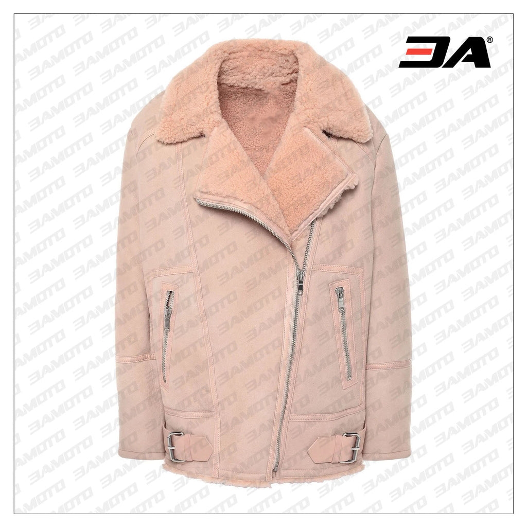 Darnesha Shearling Biker Fur Jacket