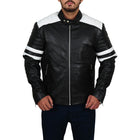 Mens Simple Black Biker Jacket