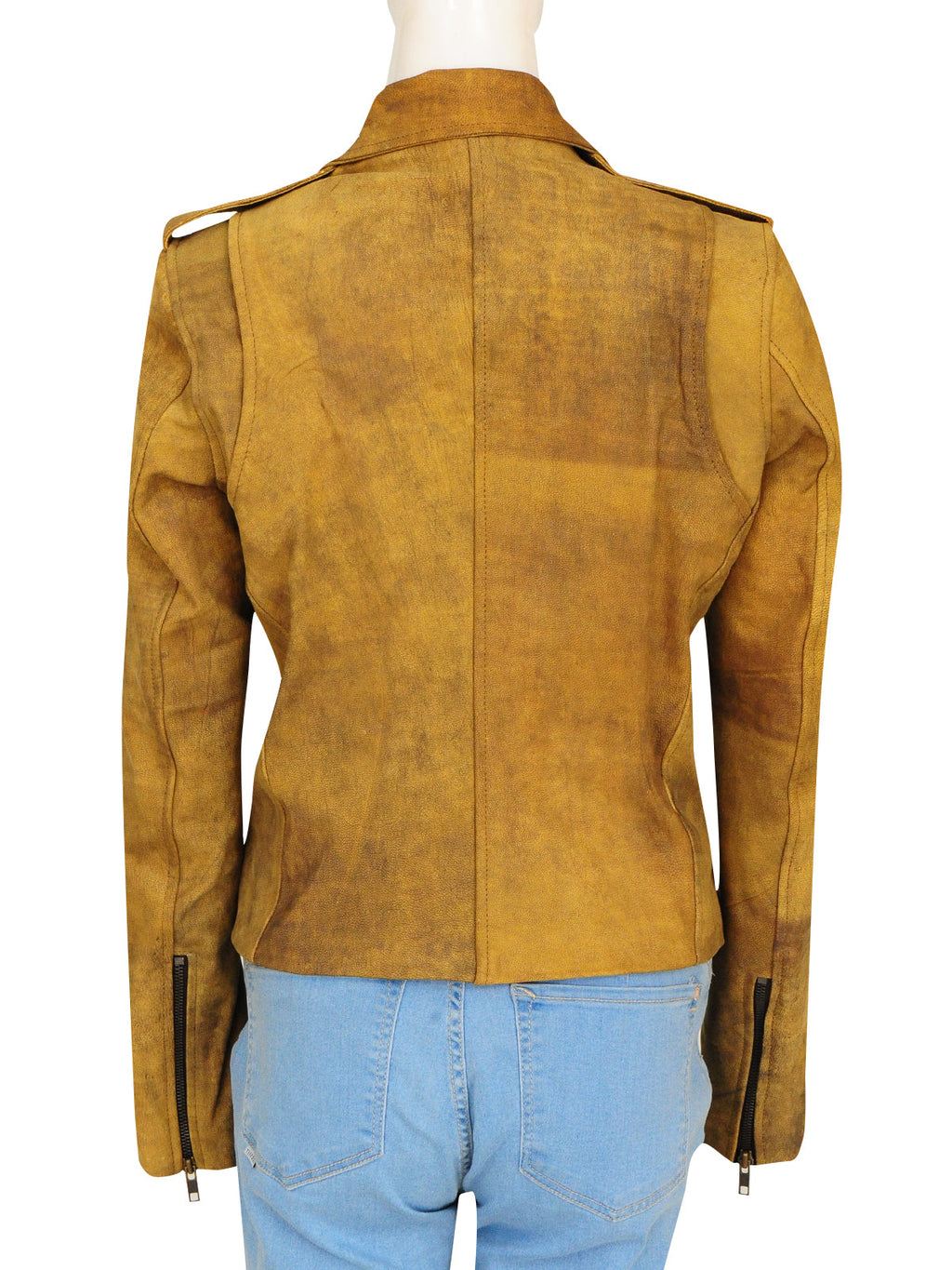 Women Distressed Brown Jacket