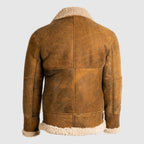 Vintage Tan B-3 Shearling Belted Leather Aviator Jacket