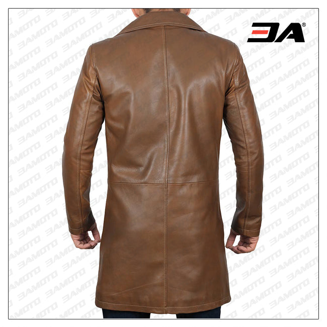 Mens Jackson Distressed Brown Winter Car Coat