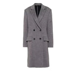 Womens Grey Double Breasted Wool Coat