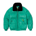 Mint Green Leather Country Down Jacket — Double Goose