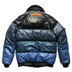 Double Goose Men’s Classic V-Bomber Jacket | Blue Gradient Lambskin Down Coat