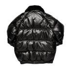 Double Goose Black Leather Country Down Jacket