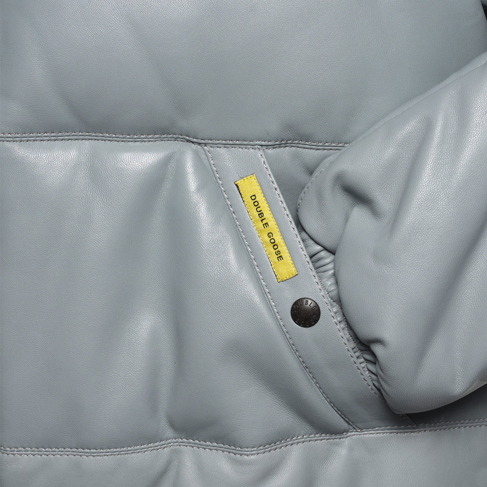 Authentic Double Goose Classic V-Bomber Leather Jacket | Light Grey