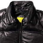 Double Goose Black Leather Country Down Jacket