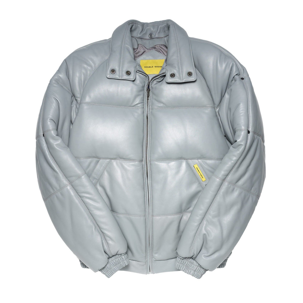Authentic Double Goose Classic V-Bomber Leather Jacket | Light Grey