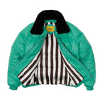 Mint Green Leather Country Down Jacket — Double Goose