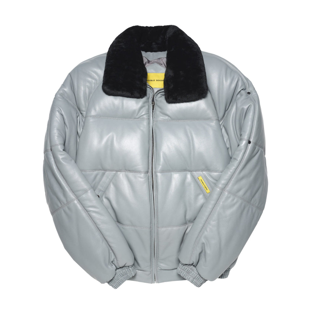 Authentic Double Goose Classic V-Bomber Leather Jacket | Light Grey