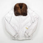 White double Goose Country Jacket With Genuine Fox Fur collar