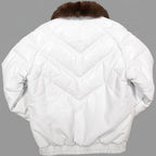 White double Goose Country Jacket With Genuine Fox Fur collar