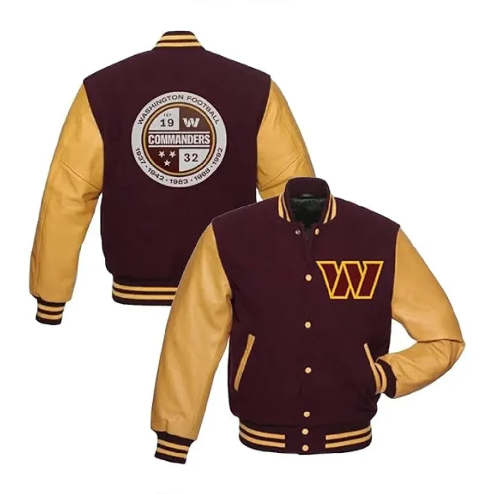 Yellow Letterman Washington Commanders Varsity Jackets