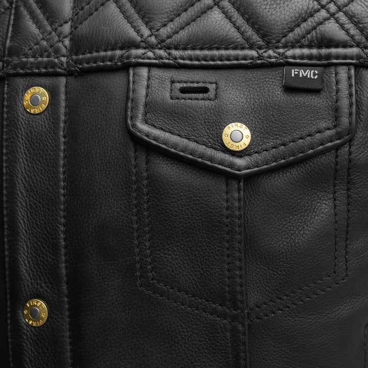 Shell Shock Men's Motorcycle Leather Vest limited edition