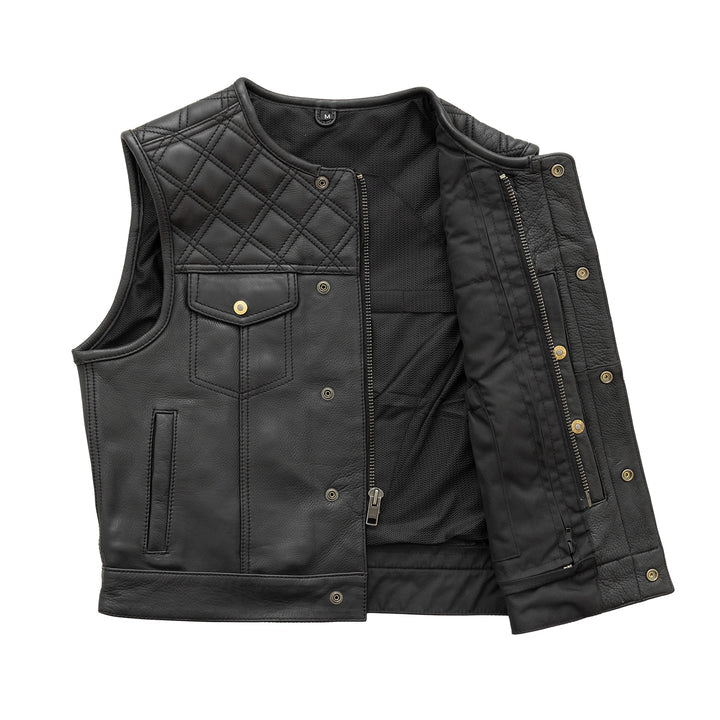 Shell Shock Men's Motorcycle Leather Vest limited edition