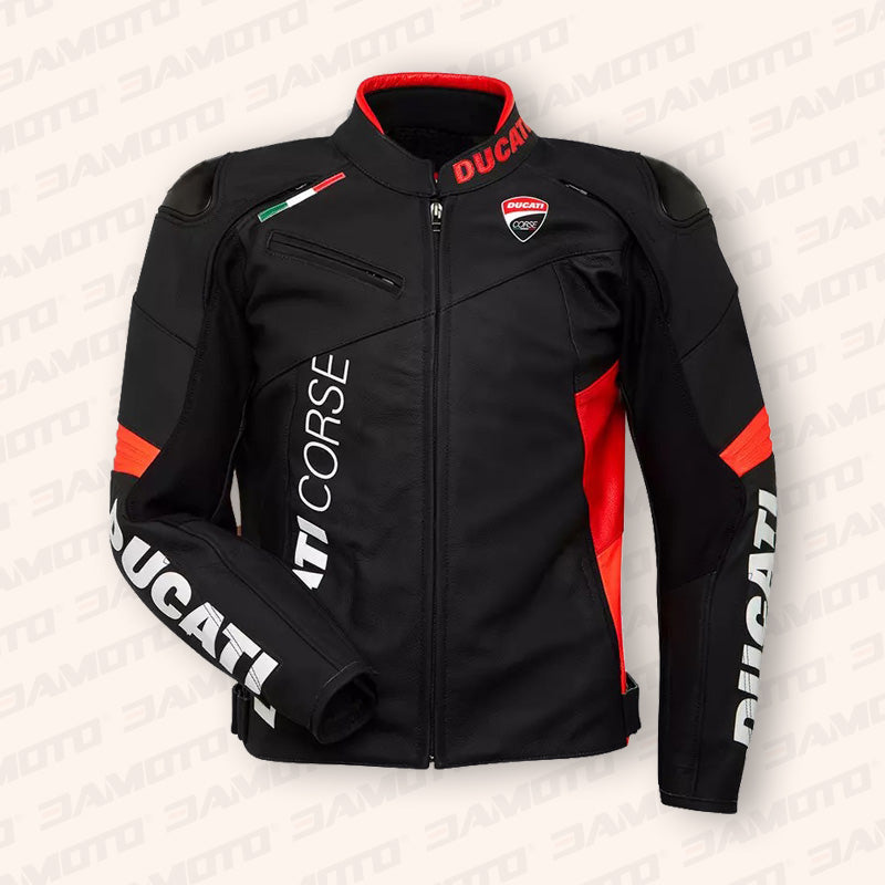 Ducati Corse Racing Leather Biker Jacket