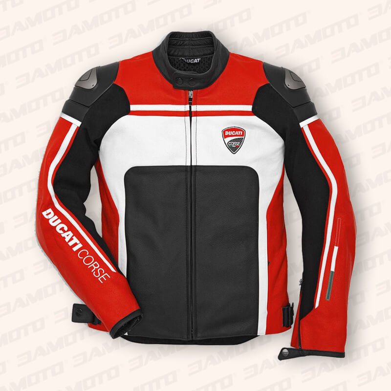 Ducati Corse Motorcycle Leather Racing Jacket